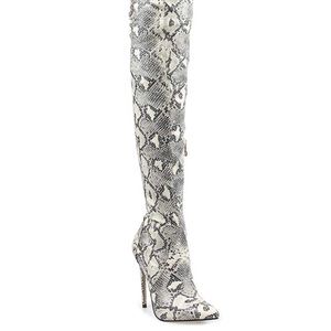 BRAND NEW SZ 7 thigh high snakeskin boots